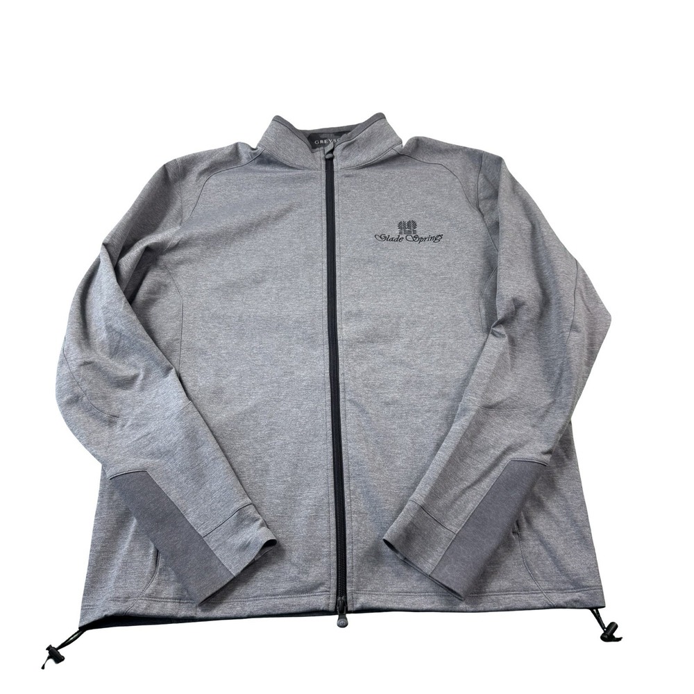 Greyson X Glade Springs Gray Full Zip Mens Performance Golf Sweater Size Large
